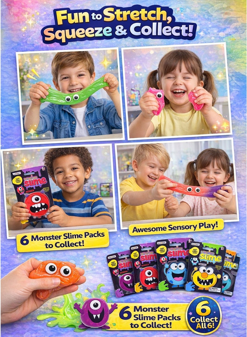 Greateam Monster Slime Crystal Putty With Eye – Set of 6 Pcs / 6 Pack (49g Each) Assorted Colors Monster Slime Putty Toy With Googly Eyes Crystal Slime Putty Stretchy Slime Squishy Putty Gooey Slime Sensory Play Fidget Toy for Kids Squeeze Stretch Pull Twist Mold Shape Fun Collectible Monster Packs Stress Relief Anti Stress Putty Kids Children Learning Toys Ideal Gift for Boys & Girls Party Bag Fillers School Prizes Birthday Giveaways Age 3+ Best Gift for Ramadan - Image 5
